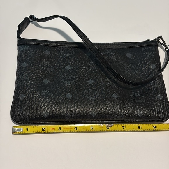 Pre-loved MCM Black Visetos Monogram Pouch Bag - Picture 11 of 12